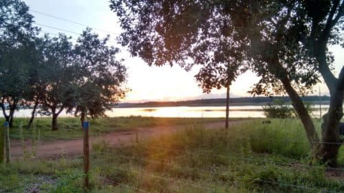 Pôr do sol no lago